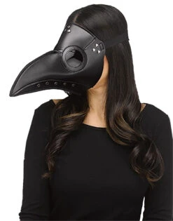 Fun World Plague Doctor Faux Leather Mask - Black
