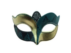 Gold & Silver Half Mask Assorted With Color Accent