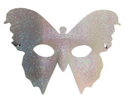 White Glitter Butterfly Half Mask