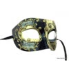 Black & Gold Music Notes Half Mask