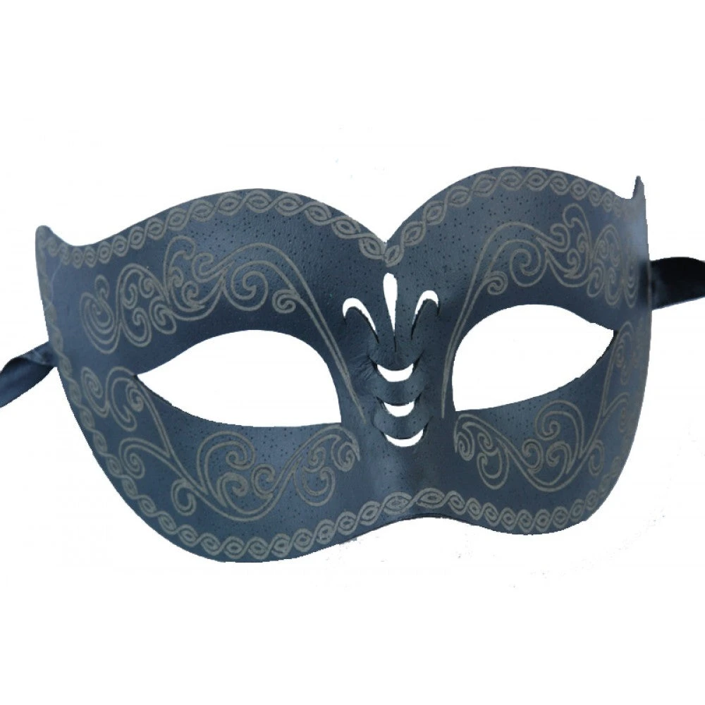 Leather Like Black Half Mask With Gold Accents 1 Leather Like Black Half Mask With Gold Accents