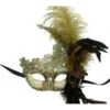Antique Silver Mask With Feathers, Lace, & Crystals
