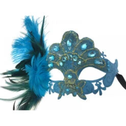 Turquoise Blue Half Mask With Crystals -Caufields Store M8337Sk 2 1000x1000w