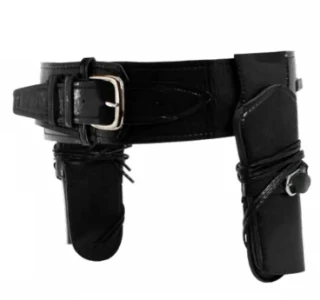 Black Double Cowboy Holster 1 Black Double Cowboy Holster