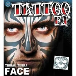 Tinsley Transfers - Zebra Face Tattoos
