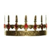 King Or Queen Gold Crown With Red Jewels