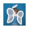 White Chiffon Angel Wings W/Marabou Trim