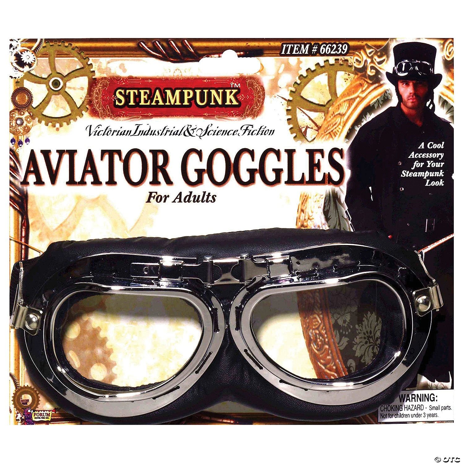 Forum Novelties Steampunk Aviator Goggles 1 Forum Novelties Steampunk Aviator Goggles