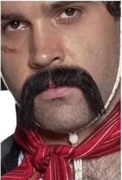 Authentic Western Handlebar Moustache Black