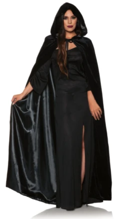 Velvet Hooded Cape With Satin Lining