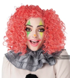 Curly Clown Wig- Glow In The Dark Red