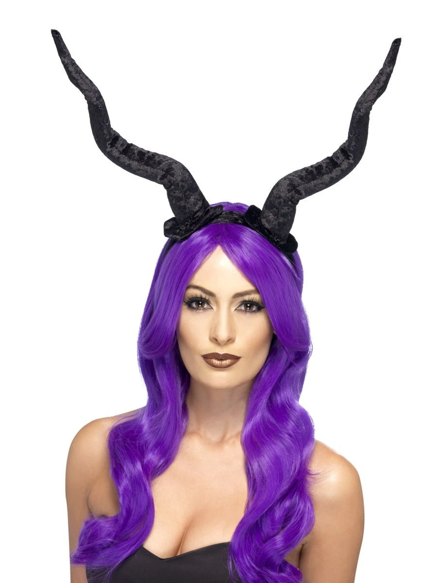 Black Plush Demon Horns 1 Black Plush Demon Horns