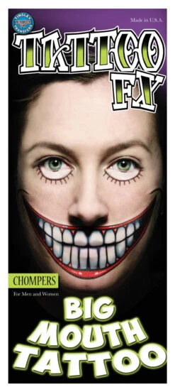 Tinsley Transfers - Chompers Big Mouth Temporary Tattoo