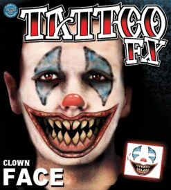 Tinsley Transfers - Clown Face Tattoo