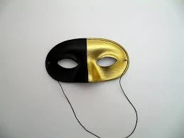 Italian Metallic Gold & Black Domino Half Mask 1 Italian Metallic Gold & Black Domino Half Mask