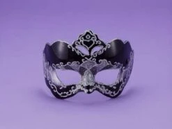 Forum Novelties Half Style Mask Black W/Silver