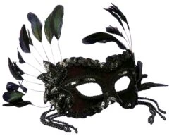 Forum Novelties Venetian Mask - Black Beaded Colombina