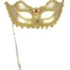 Forum Novelties Venetian Mask - Gold Colombina With Stick