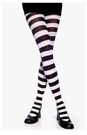 LEG AVENUE Striped Tights Adult - Black & White