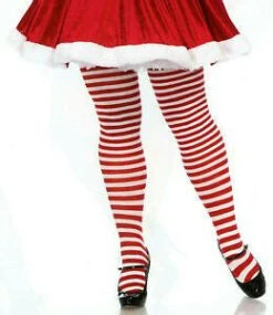 LEG AVENUE Red And White Tights - Plus Size