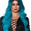 Turquoise/Black Long Ombré Wig