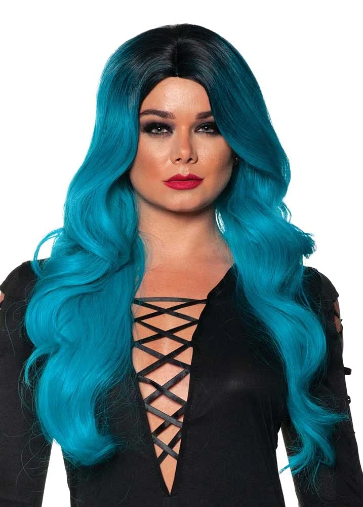 Turquoise/Black Long Ombré Wig 1 Turquoise/Black Long Ombré Wig