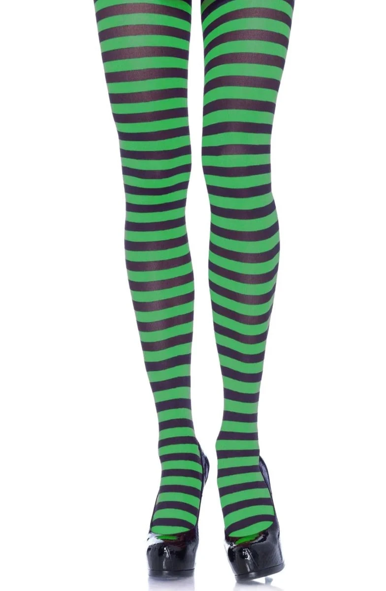 LEG AVENUE Black And Green Stockings - Standard Size 2 LEG AVENUE Black And Green Stockings - Standard Size - Image 2