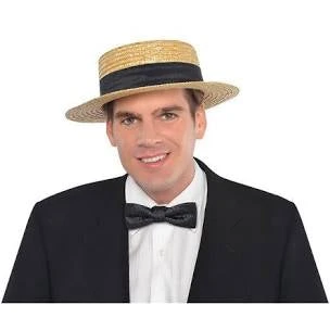 Straw Skimmer Hat With Black Band 1 Straw Skimmer Hat With Black Band