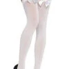 LEG AVENUE Thigh High Nylon’s White With White Bow - Standard