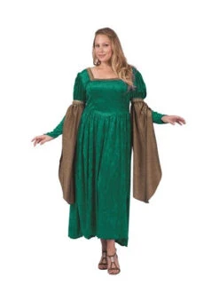 Renaissance Queen Green Costume - Plus