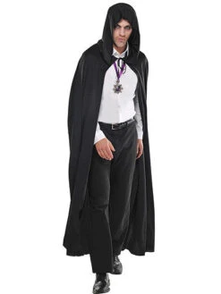 Adult Black Hooded Cape