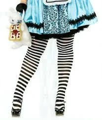 LEG AVENUE Black And White Stockings - Plus Size