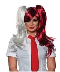 Crunchyroll Anime Wig Red/White With Clips