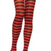LEG AVENUE Black And Red Stockings - Standard Size