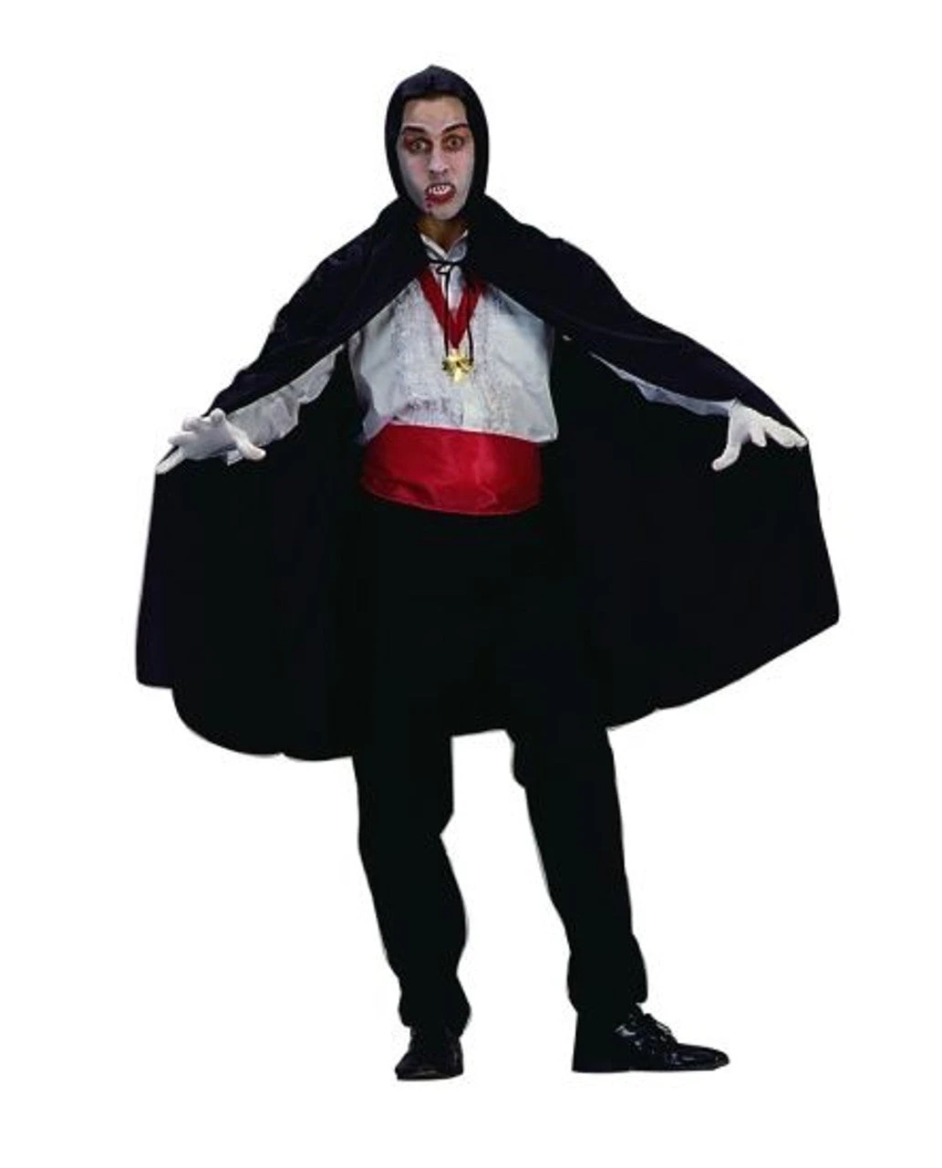 45" Black Hooded Cape 1 45" Black Hooded Cape