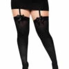 LEG AVENUE Plus Size Satin Bow Thigh Highs