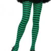LEG AVENUE Black And Green Stockings - Standard Size