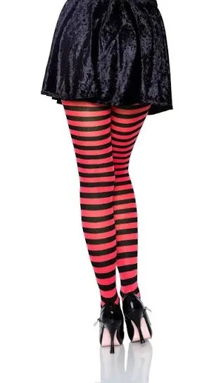 LEG AVENUE Black And Red Stockings - Standard Size 2 LEG AVENUE Black And Red Stockings - Standard Size - Image 2