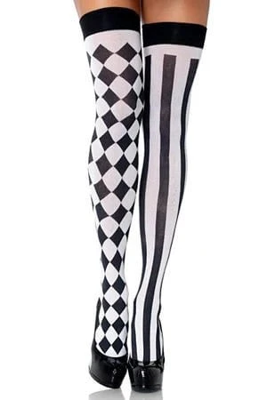 LEG AVENUE Thigh High Nylon’s Harlequin Print - Standard 2 LEG AVENUE Thigh High Nylon’s Harlequin Print - Standard - Image 2
