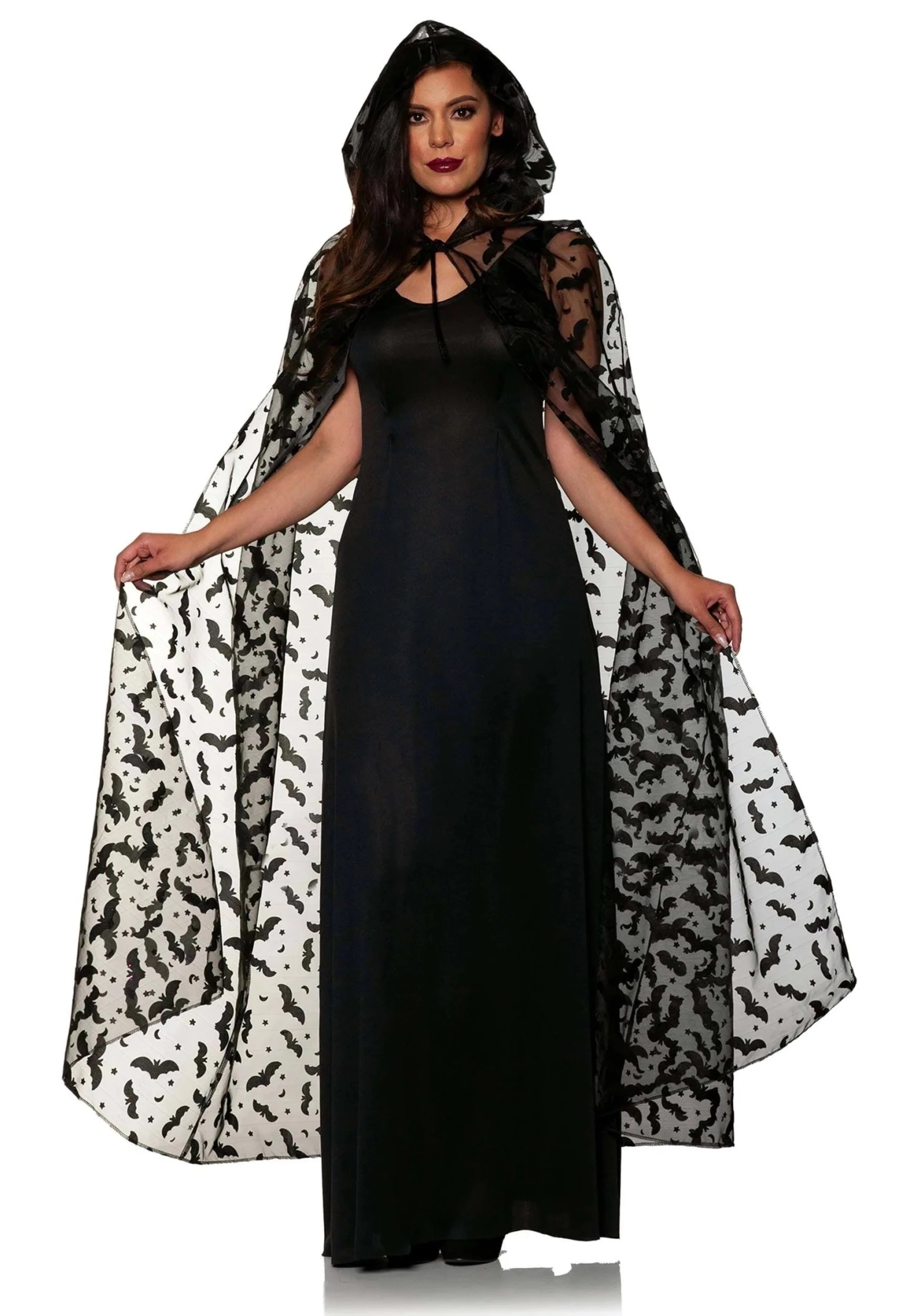 56” Adult Sheer Chiffon Bat Cape 1 56” Adult Sheer Chiffon Bat Cape