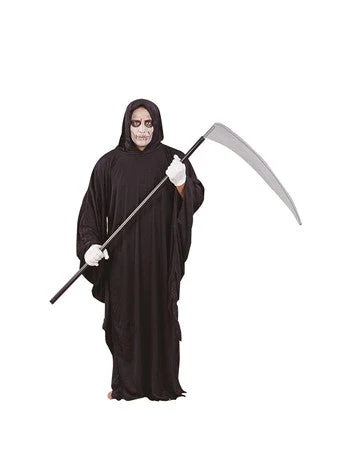 Grim Reaper Black Robe Costume - Adult Plus 1 Grim Reaper Black Robe Costume - Adult Plus