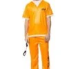 Orange 2 Pc Inmate Costume - Adult