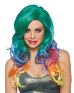 Dreamgirl Jewel Tone Rainbow Wig