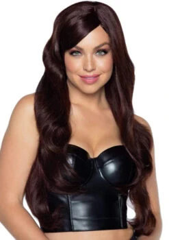 LEG AVENUE Auburn Brown Long Wavy Wig