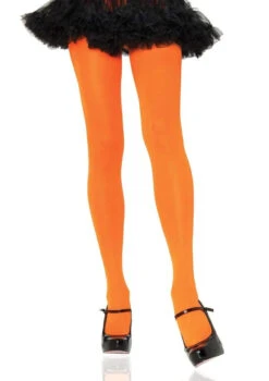 LEG AVENUE Nylon Women's Standard Solid Tights - Orange
