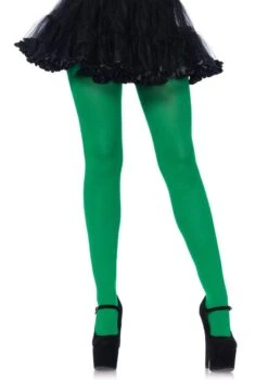LEG AVENUE Nylon Women's Solid Tights - Green