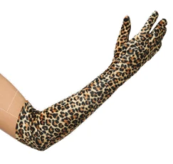 Leopard Print Velour Gloves