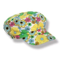60's Flower Print Hat