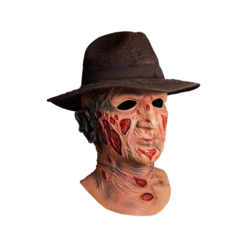 TRICK OR TREAT STUDIOS A Nightmare On Elm Street (Springwood Slasher)- Freddy Krueger Mask With Fedora -Caufields Store noes freddy withhat right