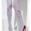 Opaque Thigh-Highs - White With Blood Splatter